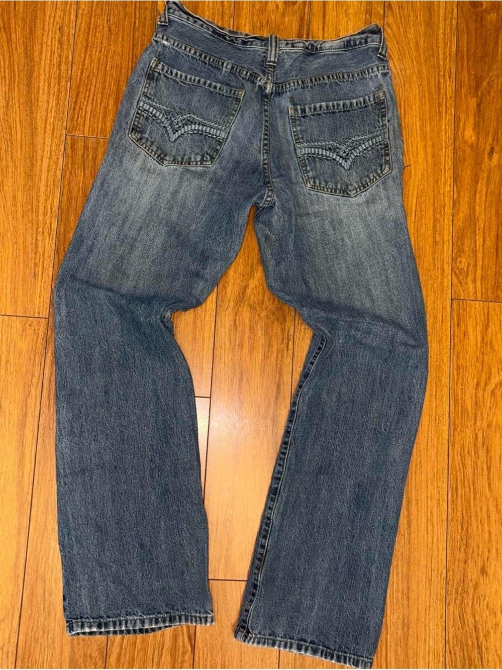 Y2K bootcut jeans with embroidered design on pockets